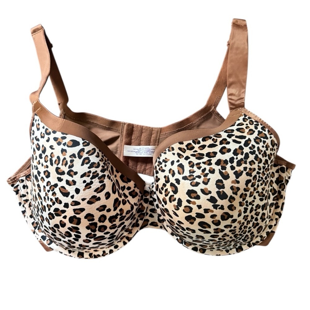 Cacique Wild Leopard Underwire Lined Full Coverage Bra Size 40F Brown /Black